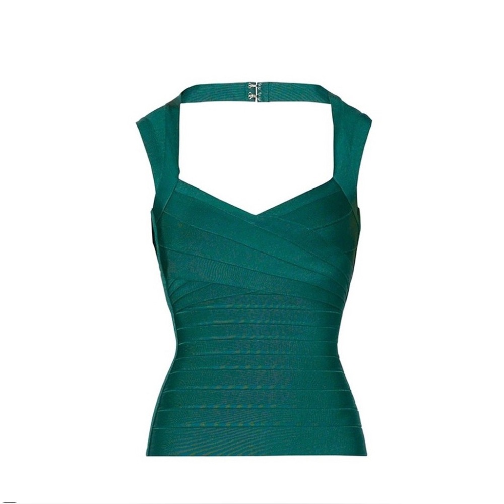 Herve Leger Emerald Bandage Tank Top
